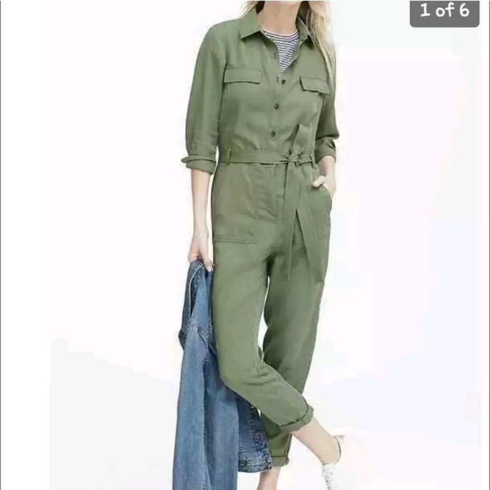 Banana Republic Olive Green Jumpsuit